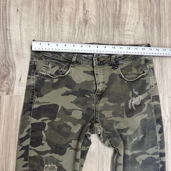 Zara Z1975 distressed camouflage skinny crop ankle-length jeans Size 08 - Picture 6 of 10